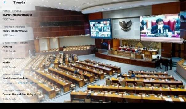 DPR Resmi Sahkan Omnibus Low Cipta Kerja, #DPRRIKhianatiRakyat Jadi Trending !