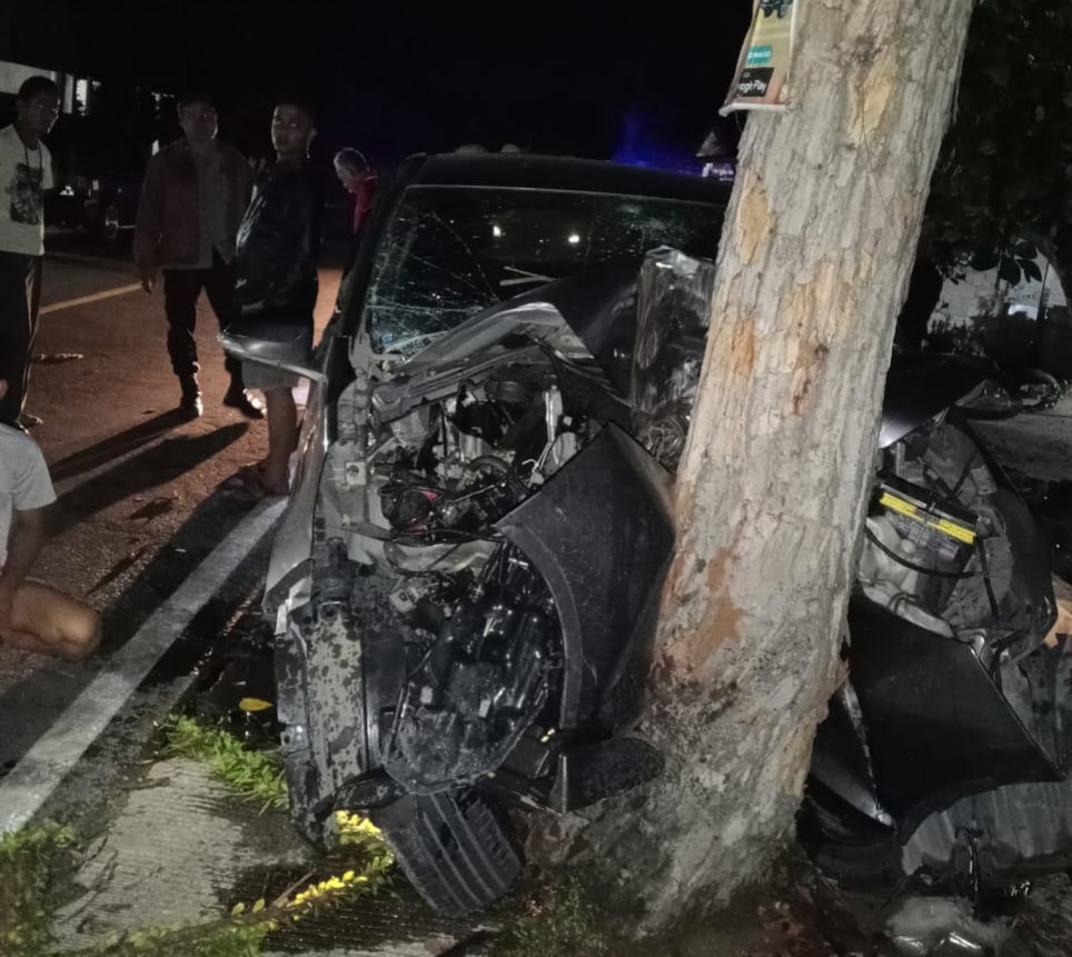 Minibus Tabrak Pohon di Tarusan, Dua Warga Jambi Tewas