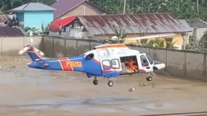 Helikopter Cek Kesehatan Pengungsi Sumatera, Antisipasi Penyakit Menular