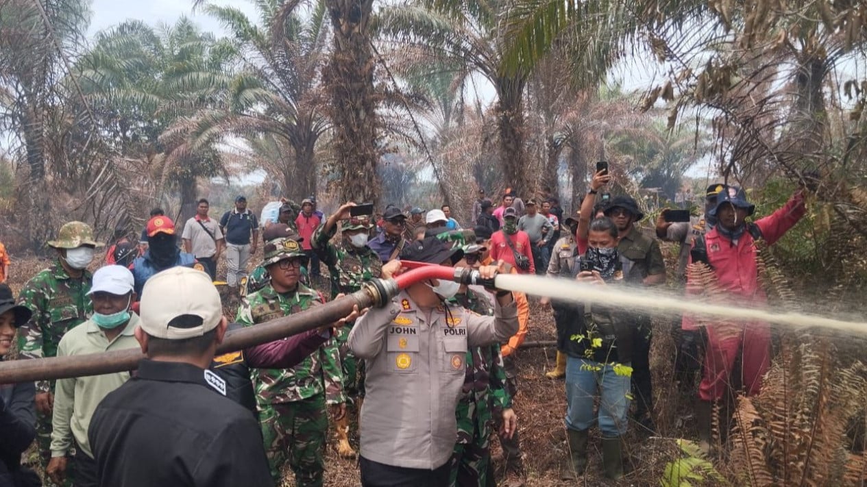 Karhutla 500 Hektare Terbongkar, Polres Pelalawan Tangkap Pelaku Pembakar Lahan