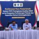Sekretaris Jenderal Kementerian Ketenagakerjaan, Cris Kuntadi, saat menghadiri konferensi pers bertema Penguatan Pelindungan Pekerja dan Kepastian Hukum Ketenagakerjaan bersama Kepala Badan Komunikasi Pemerintah (Bakom) RI Muhammad Qodari dan Direktur Jenderal Peraturan Perundang-undangan Kementerian Hukum Dhahana Putra, di Jakarta, Rabu (29/4/2026).