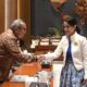 Anggota Komisi I DPR Andina Theresia Narang, dalam rapat Bersama jajaran Pemerintah Provinsi Jawa Timur, Dinas Komunikasi dan Informatika (Diskominfo), dan stakeholder terkait di Surabaya, Provinsi Jawa Timur, Jumat (22/5/2026). Foto: Arief/Karisma