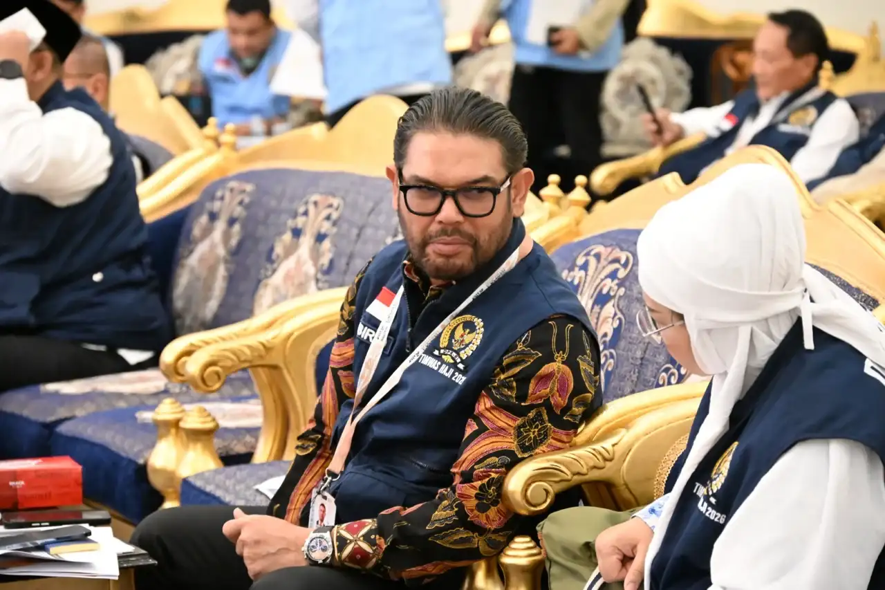 Anggota Tim Pengawas Haji DPR RI, Nasir Djamil saat melakukan pemantauan langsung di Maktab 602, Makkah, Senin (25/5/2026). Foto : Istimewa