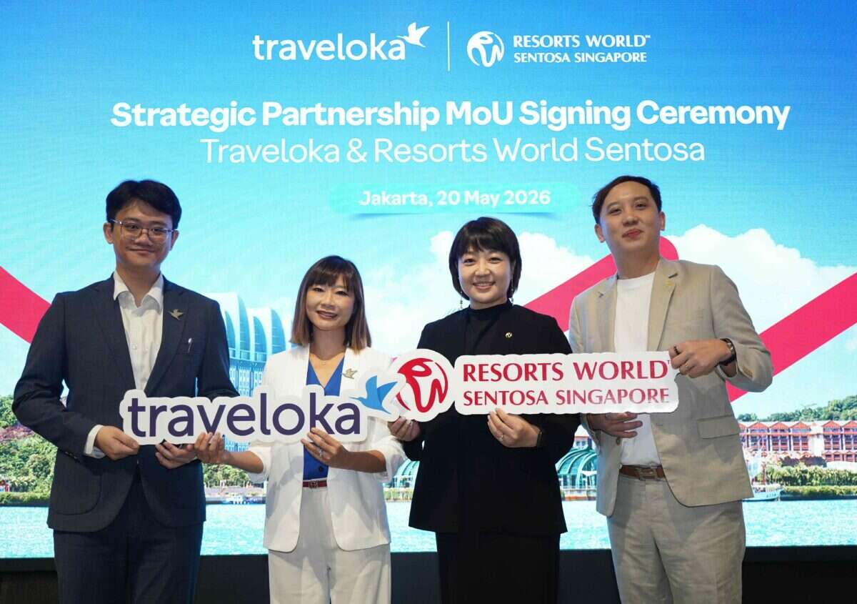 Traveloka, platform teknologi perjalanan all-in-one terdepan di Asia Tenggara, Rabu (20 Mei) menandatangani Nota Kesepahaman (MoU) dengan Resorts World Sentosa (RWS), destinasi wisata terpadu di Singapura.