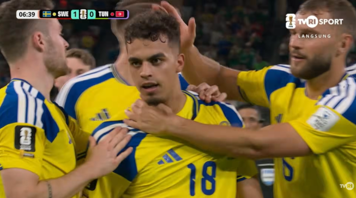 Pertandingan Swedia VS Tunisia di Piala Dunia 2026. Foto : Youtube