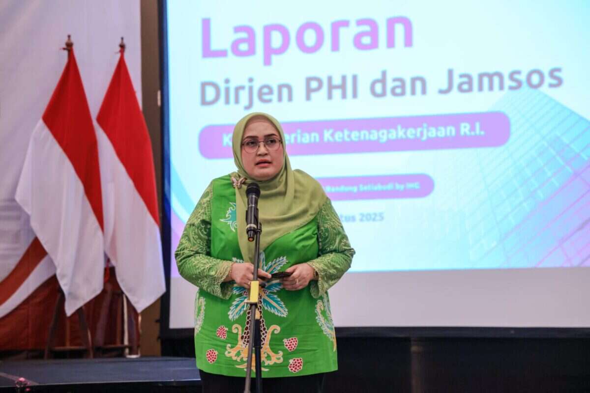 Direktur Jenderal Pembinaan Hubungan Industrial dan Jaminan Sosial Ketenagakerjaan (PHI dan Jamsos) Kemnaker, Indah Anggoro Putri