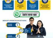 Tampilan antarmuka aplikasi WhatsApp pada layar ponsel pintar untuk layanan pelanggan TASPEN