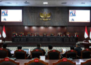 Gedung Mahkamah Konstitusi di Jakarta tempat putusan terkait pemisahan anggaran program Makan Bergizi Gratis dibacakan.