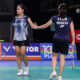 Rachel Allessya Rose dan Febi Setianingrum merayakan kemenangan atas Jia Yi Fan dan Zhang Shu Xian di China Open 2026.