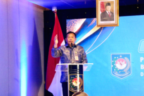 Kepala Pusat Penerangan Kemendagri Benni Irwan memberikan arahan dalam kegiatan Bimtek Pranata Humas di Jakarta.
