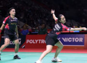 Pasangan ganda campuran Indonesia Amri Syahnawi dan Nita Violina Marwah saat bertanding di Japan Open 2026.