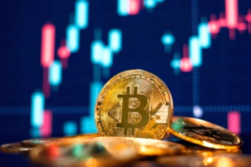 Tampilan antarmuka aplikasi transaksi aset kripto Bitcoin di layar ponsel pintar