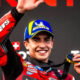 Marc Marquez mengendarai motor Ducati Lenovo saat berlaga di MotoGP Jerman 2026