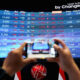 Grafik pergerakan Indeks Harga Saham Gabungan di layar monitor bursa saham