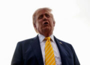 Presiden Amerika Serikat Donald Trump saat menghadiri laga final Piala Dunia di Stadion New York New Jersey.