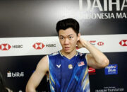 Pebulu tangkis Malaysia Lee Zii Jia saat bertanding di lapangan bulu tangkis Taipei Open 2026.