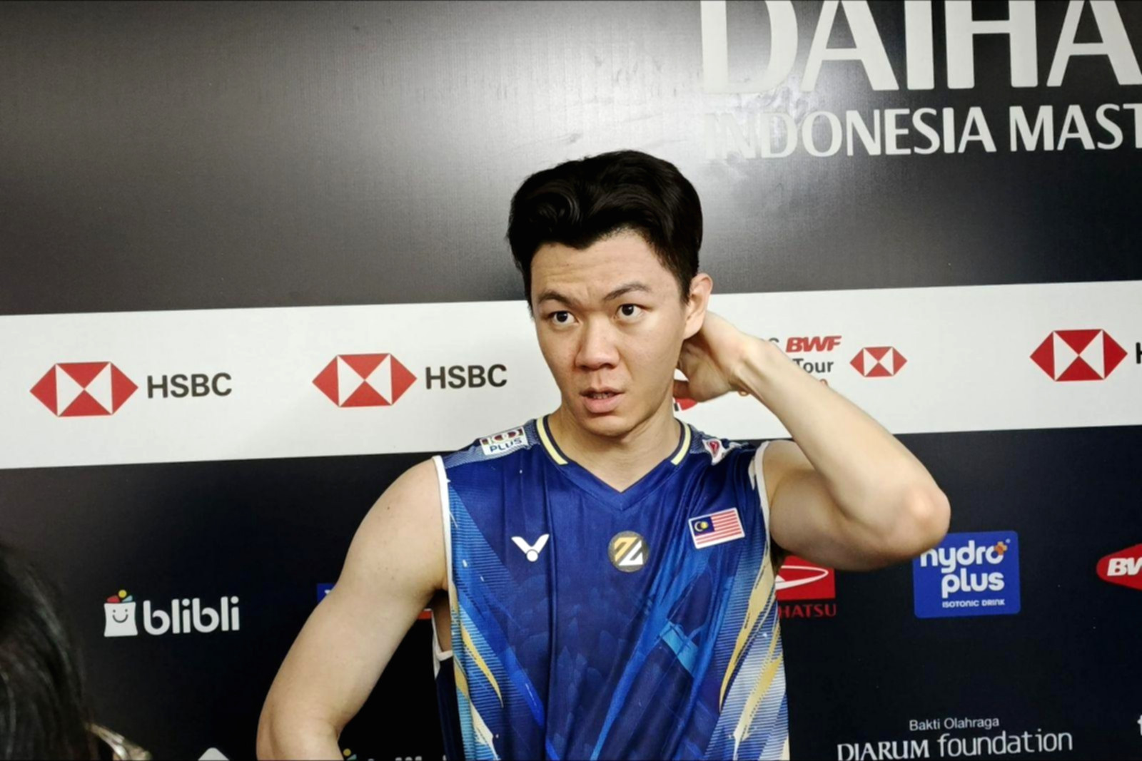Pebulu tangkis Malaysia Lee Zii Jia saat bertanding di lapangan bulu tangkis Taipei Open 2026.