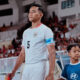 Kapten Timnas Indonesia Rizky Ridho memberikan pernyataan usai laga melawan Singapura di Jalan Besar Stadium.