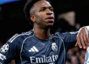 Vinicius Junior saat berlaga di lapangan hijau dalam balutan seragam Real Madrid.