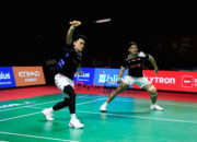Leo Rolly Carnando dan Daniel Marthin bersiap menghadapi babak final Taipei Open 2026 di Taipei Arena.